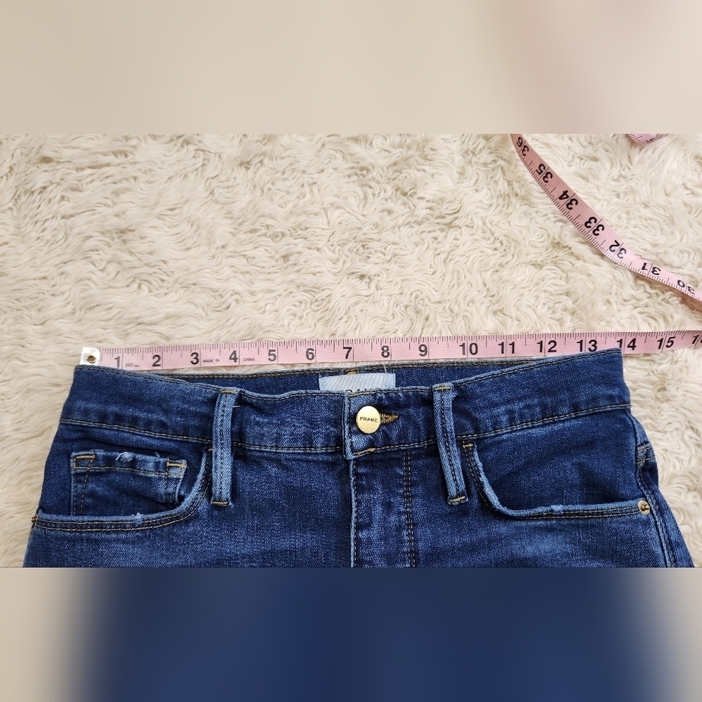 FRAME Denim Women's Le Sylvie Crop High Rise Straight Leg Jeans Sz 26 Distressed - Picture 7 of 15